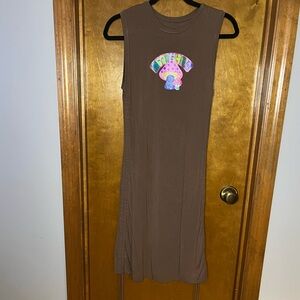 Omighty Brown dress with Neon Graphic